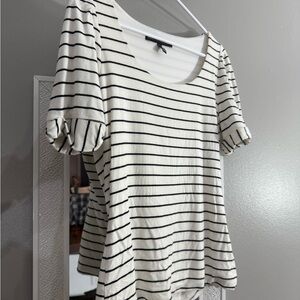 White House Black Market Fitted Peplum Short Sleeve T-Shirt